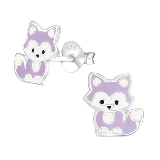 earstuds fox violet 925 silver e-coated for wholesale by Janusch