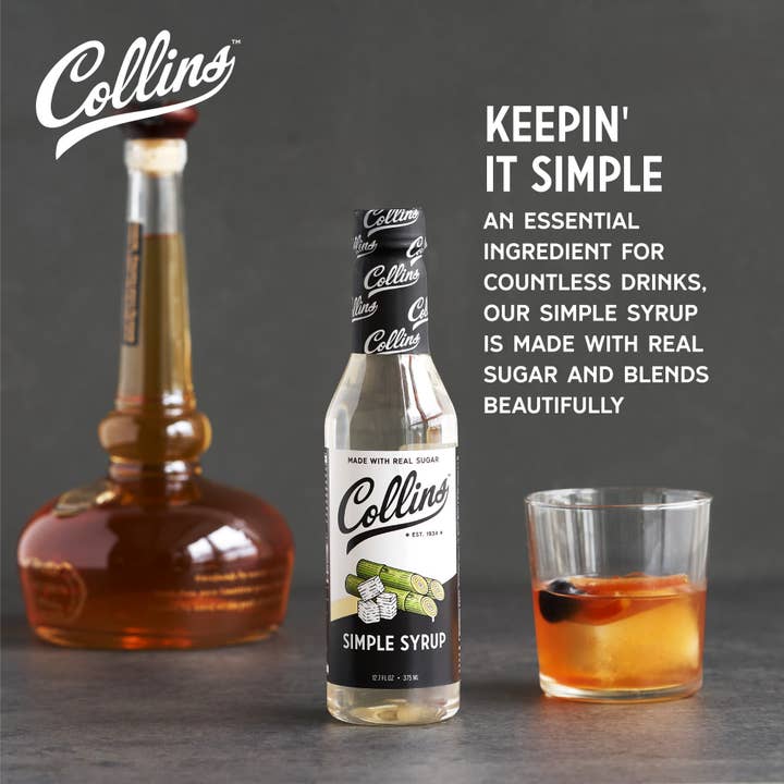 Collins - Wholesale Cocktail Mix/Syrup - Real Sugar Cocktail Simple Syrup 12.7 oz1