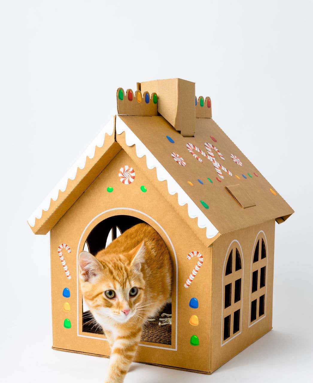 Cat in the Box LLC - Vendita all'ingrosso Tiragraffi - Gatti - Casetta natalizia in cartone con pan di zenzero per gatti9