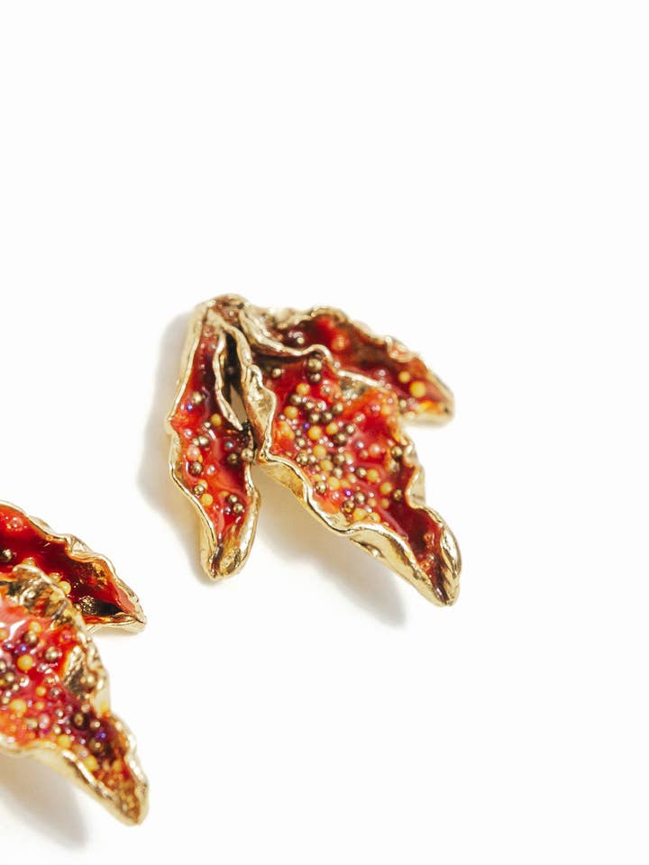 Mimosa Leaf Stud Earrings for wholesale by Câpâ