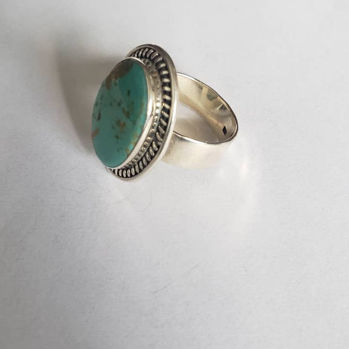 GTG Gems Corp - Wholesale Cocktail/Statement Ring - Natural Turquoise 925 sterling silver ring (R-34)2