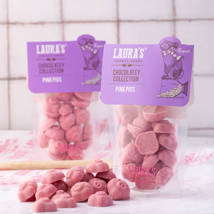 Lauras Confectionery Ltd - Wholesale Chocolate Covered Sweets - Laura's Confectionery Pink Chocolate Pigs