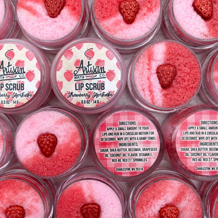 Artisan Bath Co. - Wholesale Lip Scrub/Polish - Strawberry Shortcake Lip Scrub