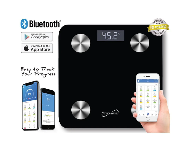 JupiterGear Home - Vente Pèse-personne - Analyseur de composition corporelle Supersonic avec application et balance Bluetooth1
