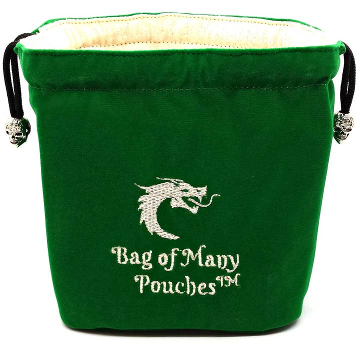 Old School Dice: Bag of Many Pouches Dice Bag - Green for wholesale by Old School Dice