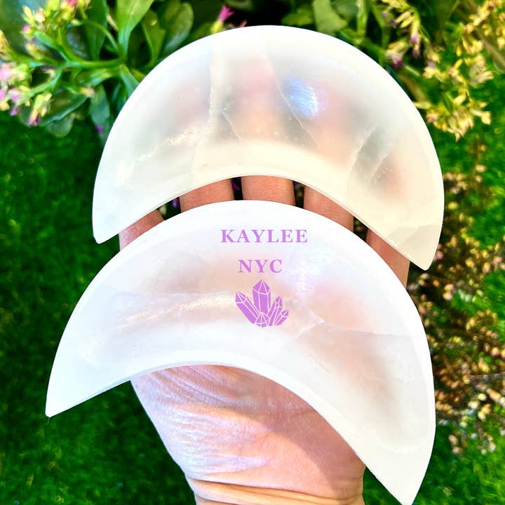 KayleeNYC - Wholesale Spiritual Stone/Crystal - Natural Selenite aka Satin Spar Moon Bowls ~10cm7