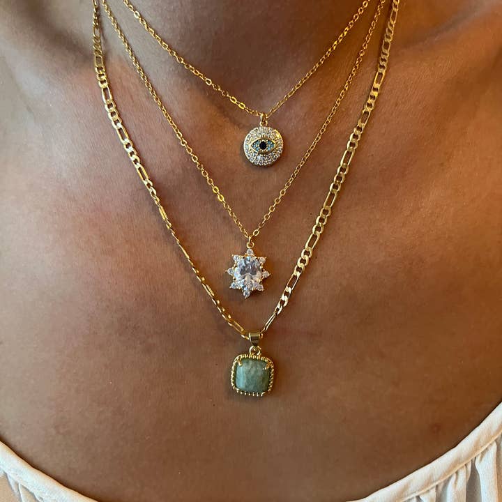 Starlite By J - Wholesale Pendant/Charm Necklace - Pozzuoli Necklace (aqua quartz)