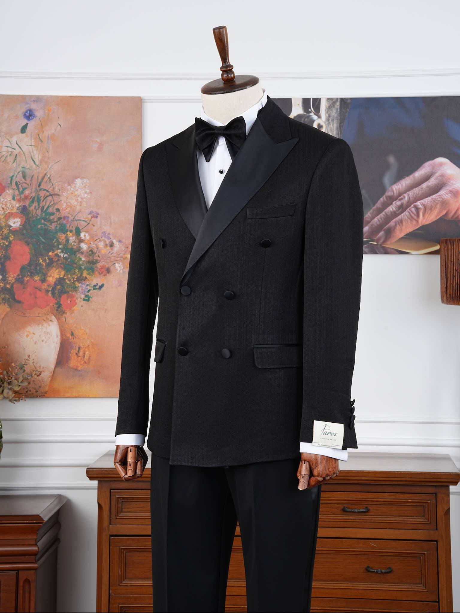 parez suits - Wholesale Tuxedo Set - Men's - The Eclipse Luxury Limited Edition black Velvet Tuxedo 7