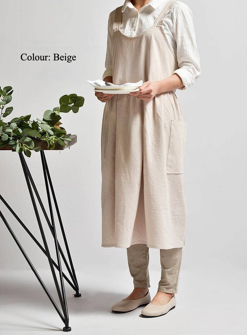 Gohobi （We cover U.S. import duties） - Wholesale Apron - Gohobi Korean Cotton-Linen Artisan Apron4