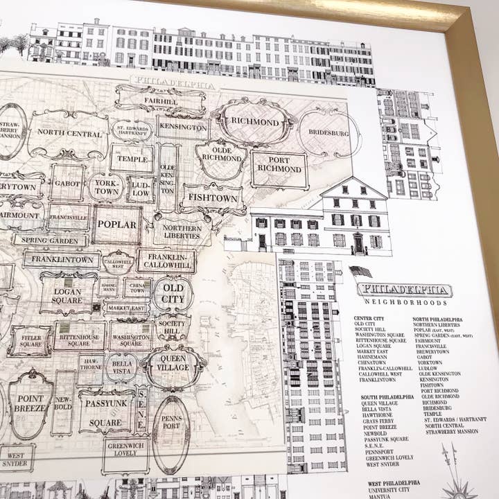 Turn-of-the-Centuries - Venta al por mayor Ilustración - IMPRESIÓN ARTÍSTICA DEL MAPA DE LOS BARRIOS DE PENSILVANIA5