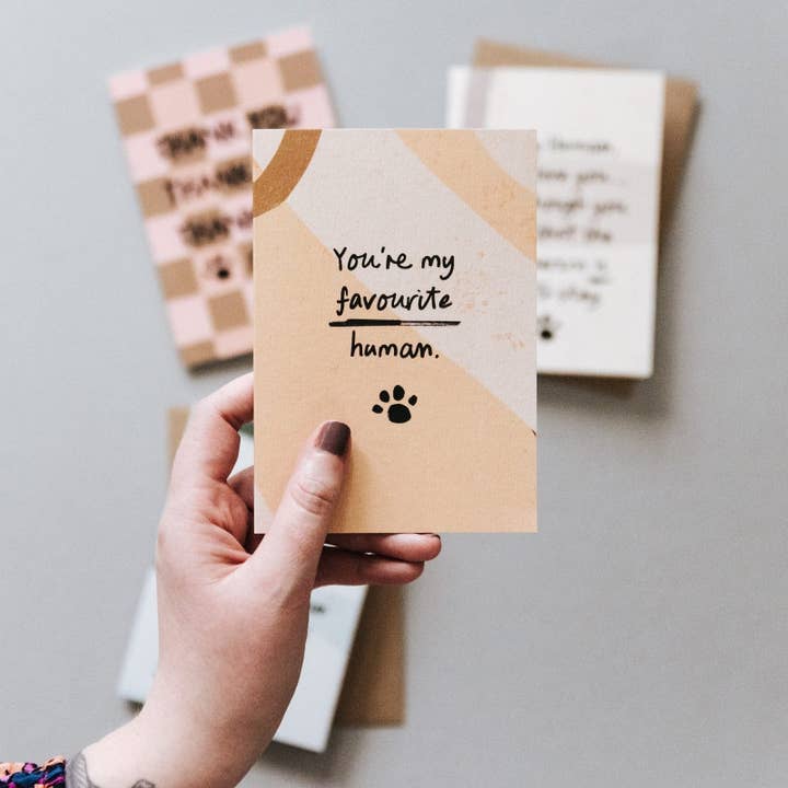 I am Nat Ltd - Wholesale Love Card - Favourite Human Card from Dog or Cat4