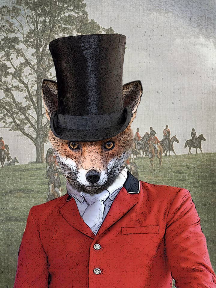 Fox hunting 100% cotton flour sack kitchen towel 18 x 24 in for wholesale by Alphie and Ollie