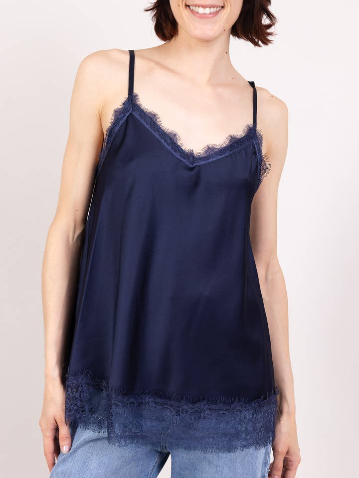 Adjustable Thin Strap Lace Tank Top for wholesale by L'Emotion