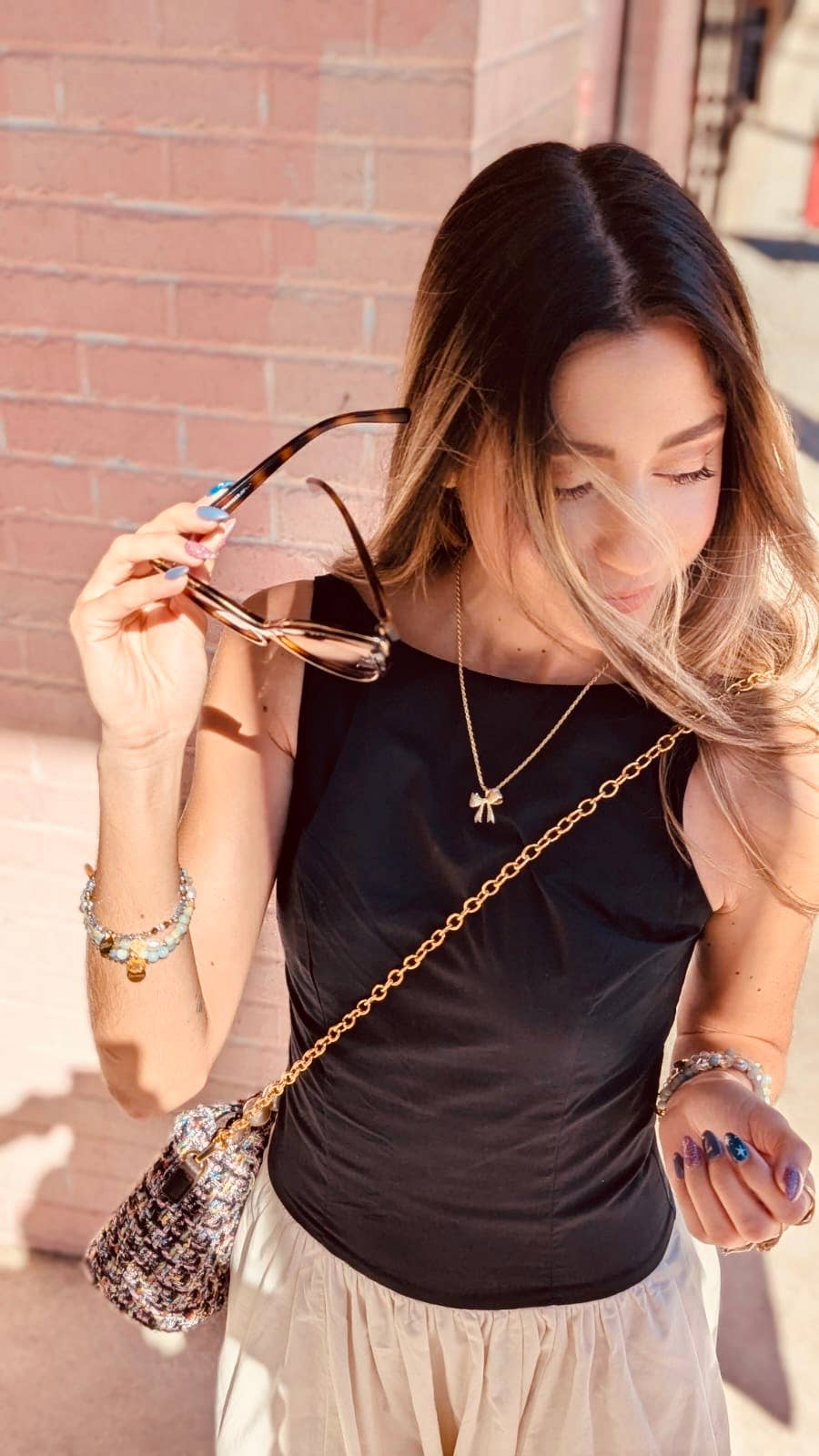 Jessica Santander - Wholesale Pendant/Charm Necklace - Dainty Gold Necklace with Bow Pendant in Colorful Zirconia3