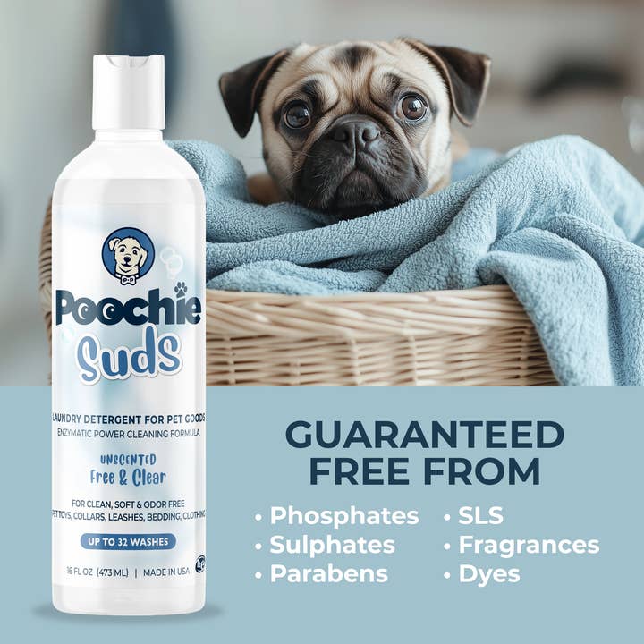Poochie-Pets - Wholesale Pet Cleaning Supplies - Poochie Suds Pet Goods Laundry Detergent, Made in USA, 16oz4