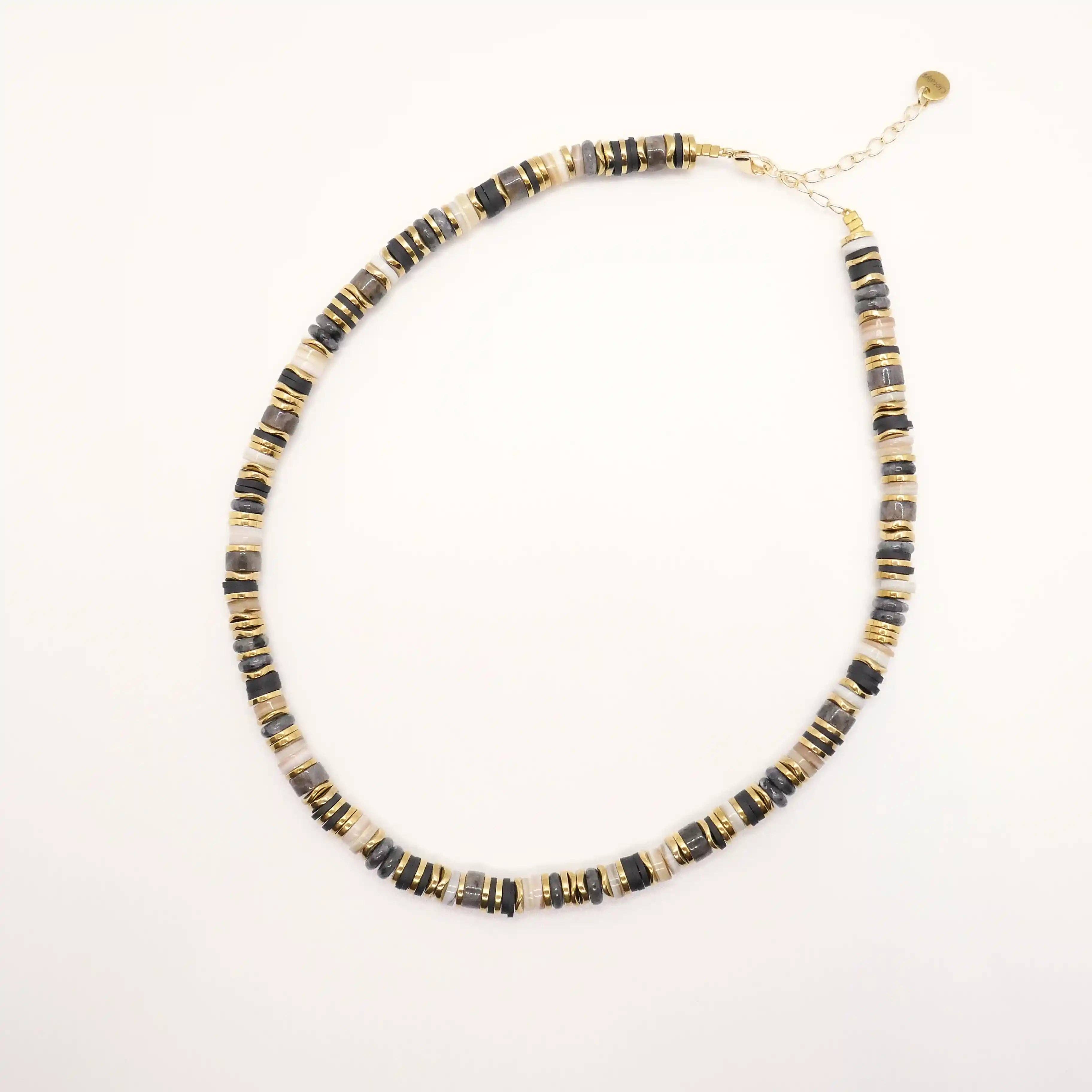 Cloralys - Wholesale Beaded/Pearl Necklace - Black Elwood4