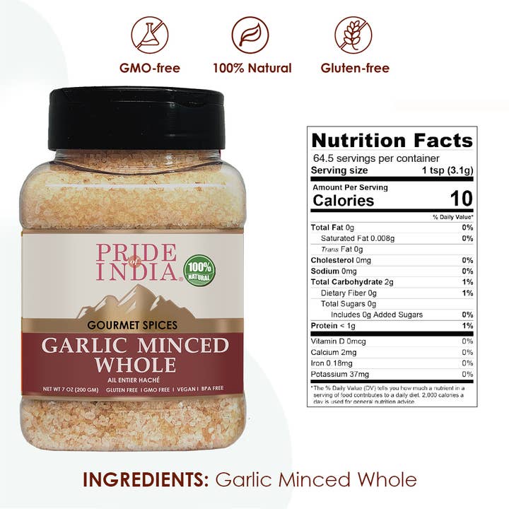 PRIDE INDIA BRANDS - Wholesale Dried Spice - Pride of India – Garlic Minced – Gourmet Seasoning4