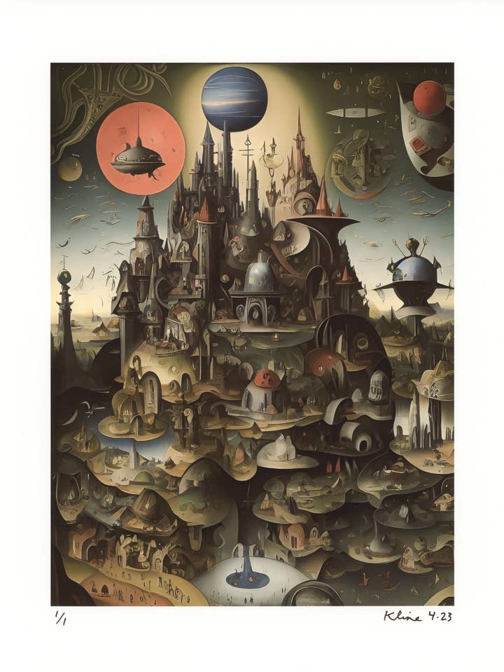 Cliffs of the Heart. Art Print of a Digital Image. 1/1 Edition. 8" x 10". John Kline Artwork for wholesale by John Kline Artwork