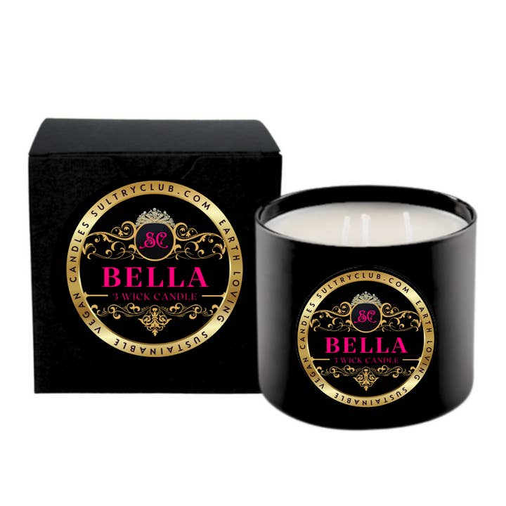 Bougie végétalienne BELLA (type Gingham) pour la vente par SULTRY CLUB CANDLES