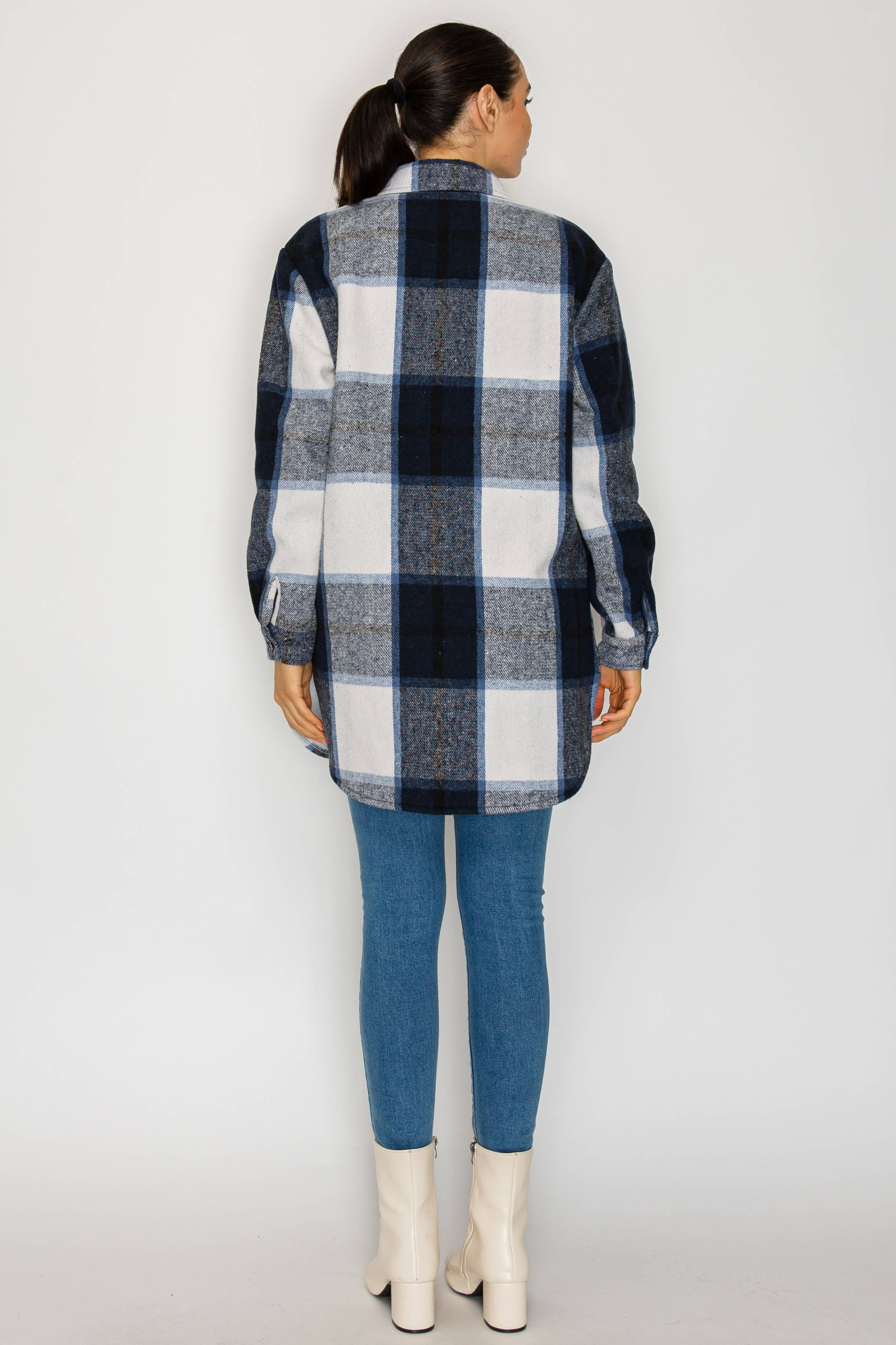 PATRONCITO USA INTERNATIONAL, INC - Wholesale Shirt Jacket/Shacket - Women's - Women Plaid Long Button Shirts Jackets (Shakets) LJ450-20258