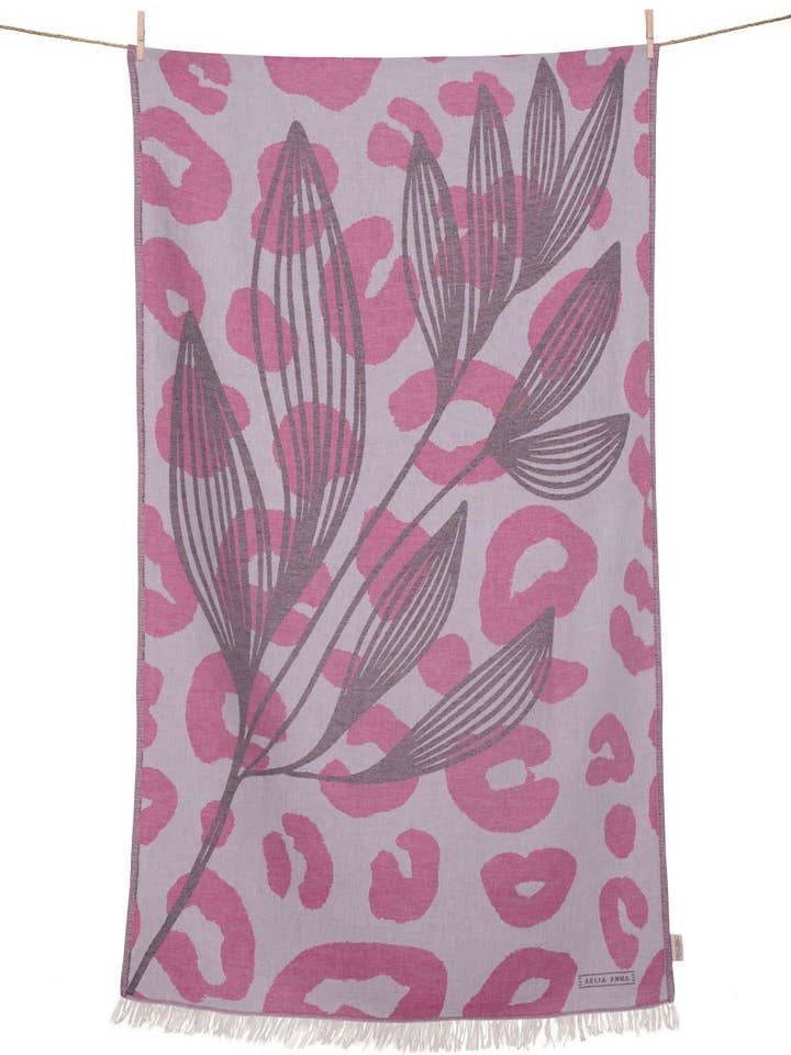 BEACH TOWEL PREVELI MINT & FOUXIA & BLACK for wholesale by AELIA ANNA