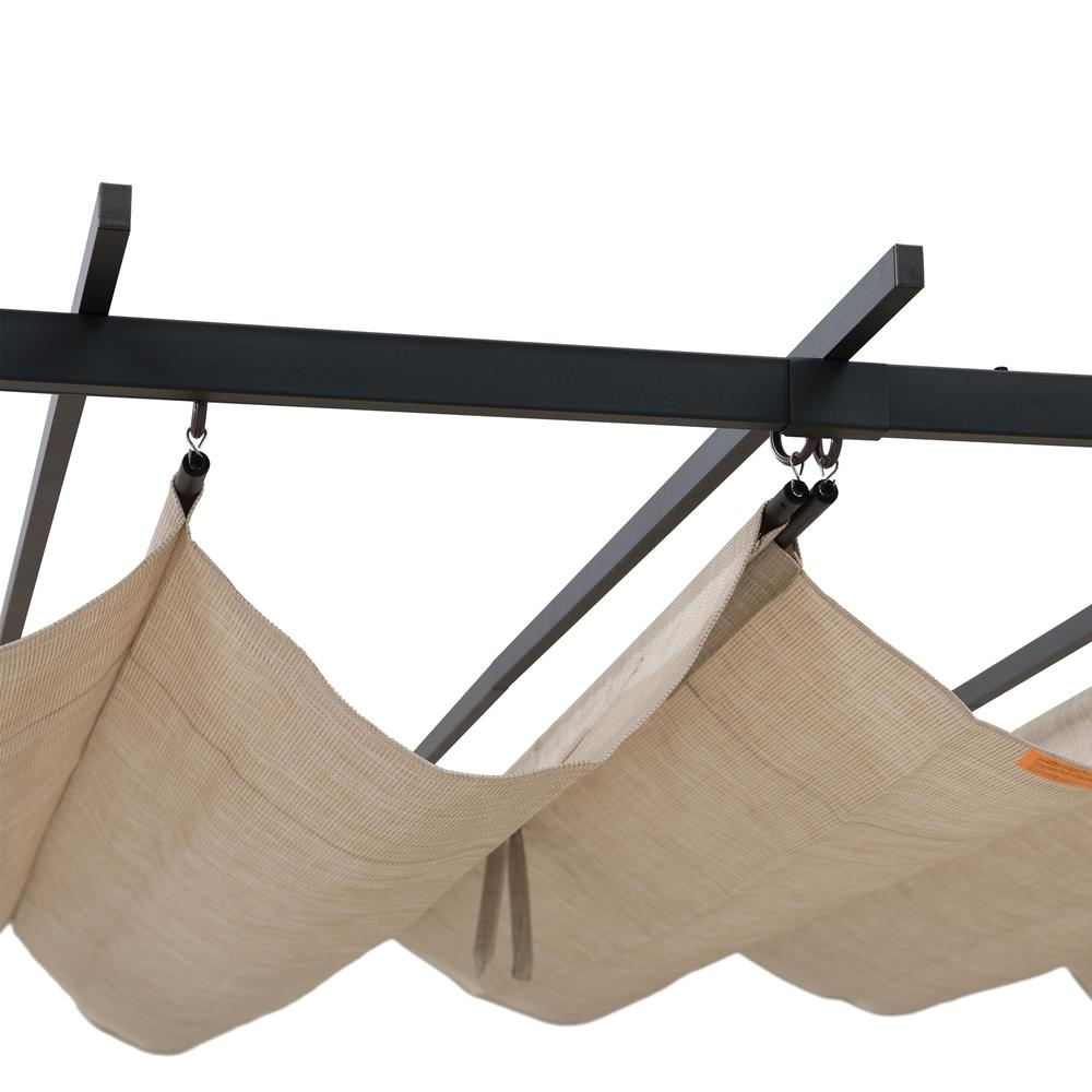 Giniverse108 - Wholesale Patio Umbrella - Sunjoy Jalen 12 x 9ft Patio Steel Frame Pergola with Retractable Canopy Shade4