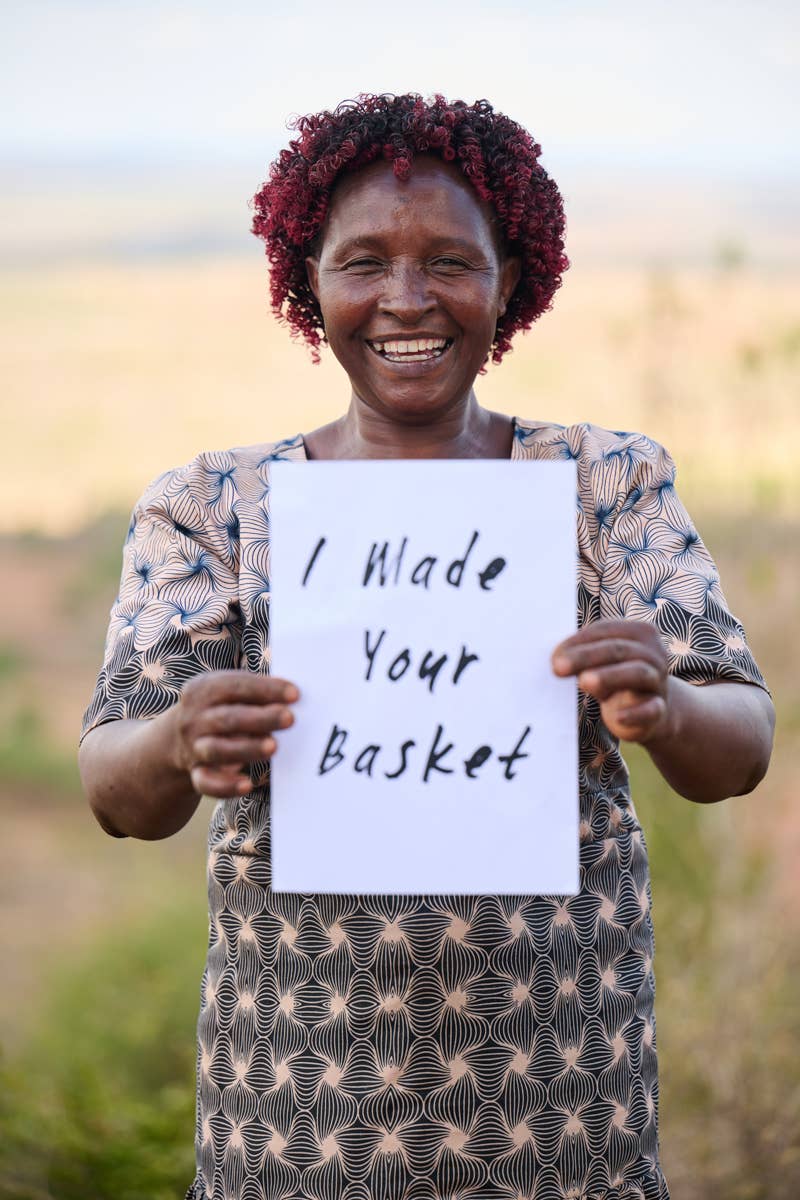Natural CHAMA: Khaki & White Colour Block Storage Basket | Plant Pot Cover | Desk Tidy | Blanket Storage for wholesale on Faire4
