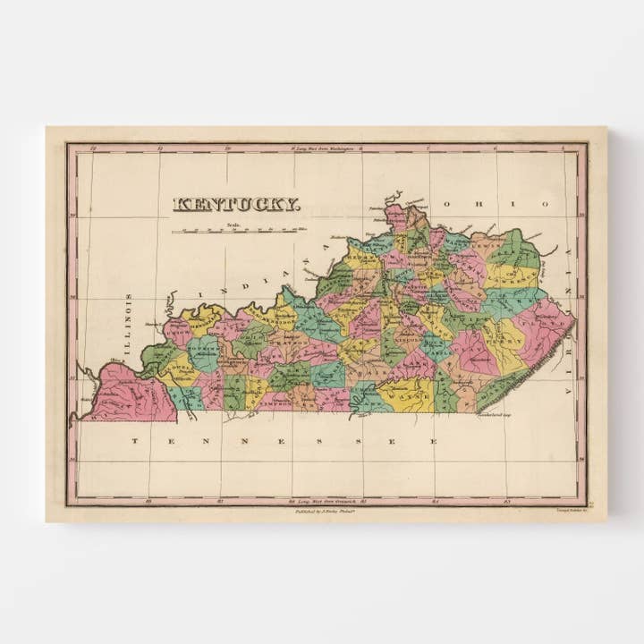 Ted's Vintage Art - Wholesale Map - Vintage Map of Kentucky 18242