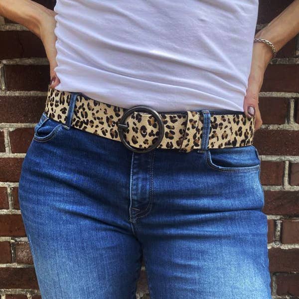 Amsterdam Heritage Leather Belts, Bags, Jackets & Apparel - Wholesale Belt - Women's - Pip Hair | Full Grain Animal Print Leather Belt for Women