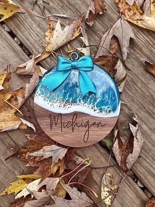 Resin Vibes by MB - Wholesale Ornament - Engraved Beach Ornament2