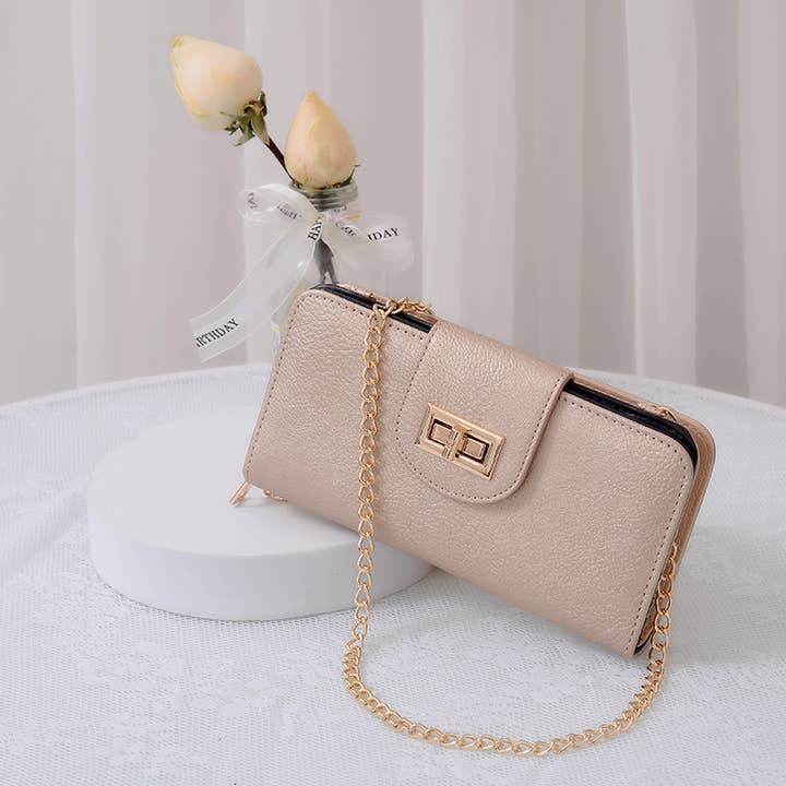 MiMi Wholesale - Wholesale Crossbody Bag - Women's - AD041 Turn Lock Crossbody Wallet