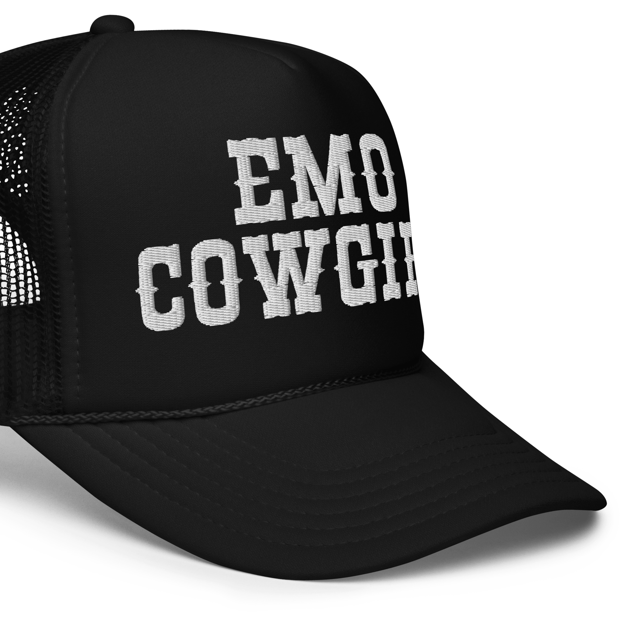 Goth Cloth Co. - Wholesale Trucker Hat - Women's - Emo Cowgirl Embroidered Foam Trucker Hat2