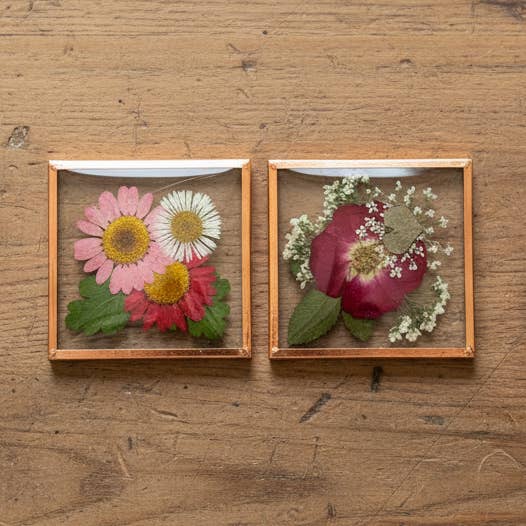 Valentines - Beveled Glass Magnets - Real Pressed Flowers for wholesale by Sunnie Lane