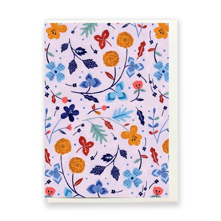 Lilac Floral card for wholesale by Flora Waycott