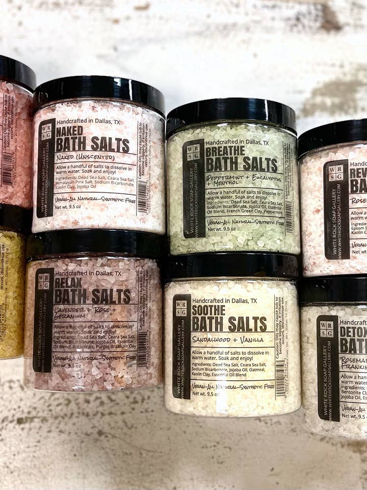 9.5 oz Dead Sea Bath Salts for wholesale by White Rock Soap Gallery