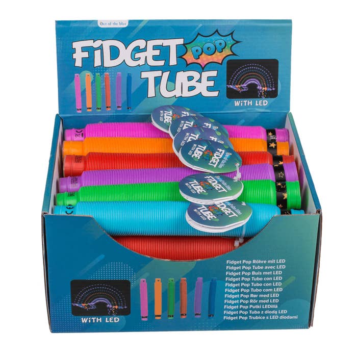 Out of the blue KG - Wholesale Fidget Toy - Kids - Fidget Pop Tube with LED, approx. 20 cm,1