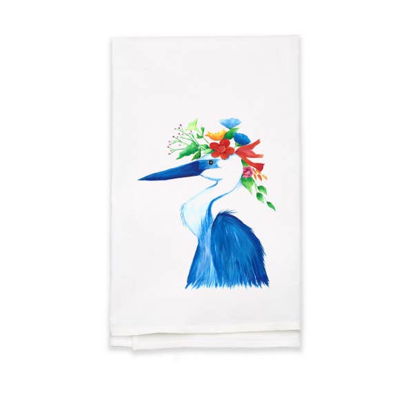Bay La Launch Art - Wholesale Tea Towel - Floral Heron 20