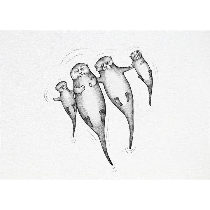 Postcard – The Otters for wholesale by LIGARTI