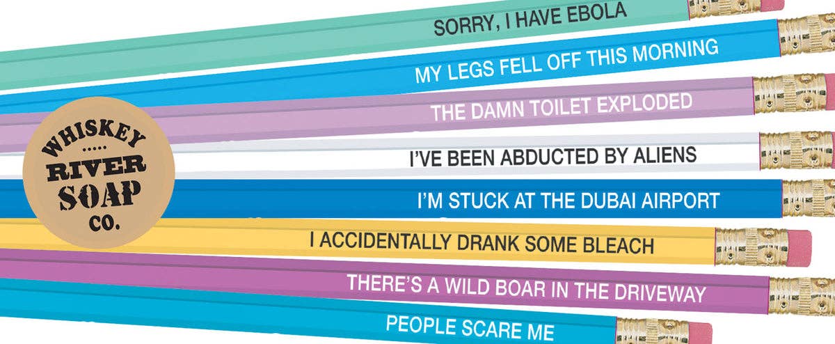 Whiskey River Soap Co. - Wholesale Pencil - Excuse Pencils for Introverts Original | Funny Pencils2