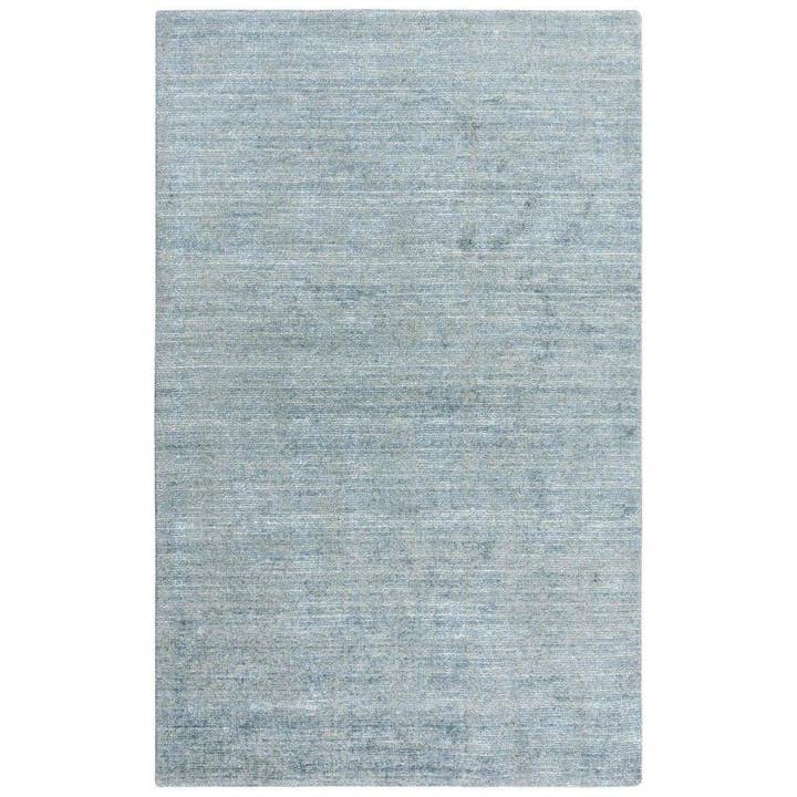 Tapis de salon uni bleu Bamb pour la vente par LOOMLAN