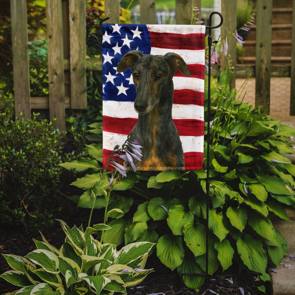 Caroline's Treasures - Wholesale Flag - Blue Brindle Greyhound American Flag Garden Flag WDK62730