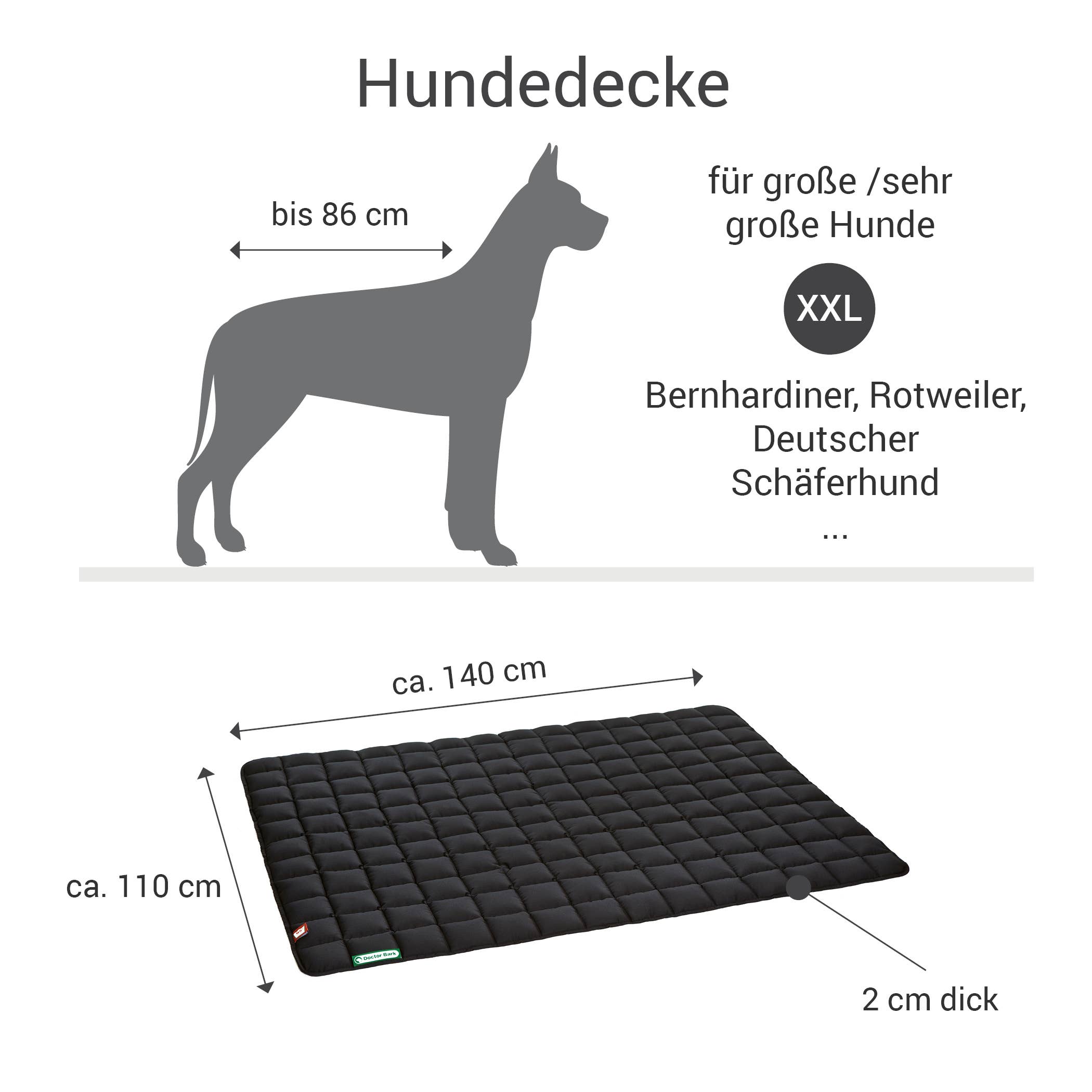 Doctor Bark – Großhandel Haustierbett – Hund – Doctor Bark Hundedecke schwarz7