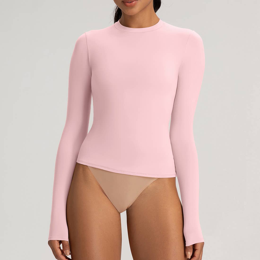 Sodalemon - Wholesale Athletic Top - Women's - Women High-Stretch Round-Neck Workout Long Sleeve Top5