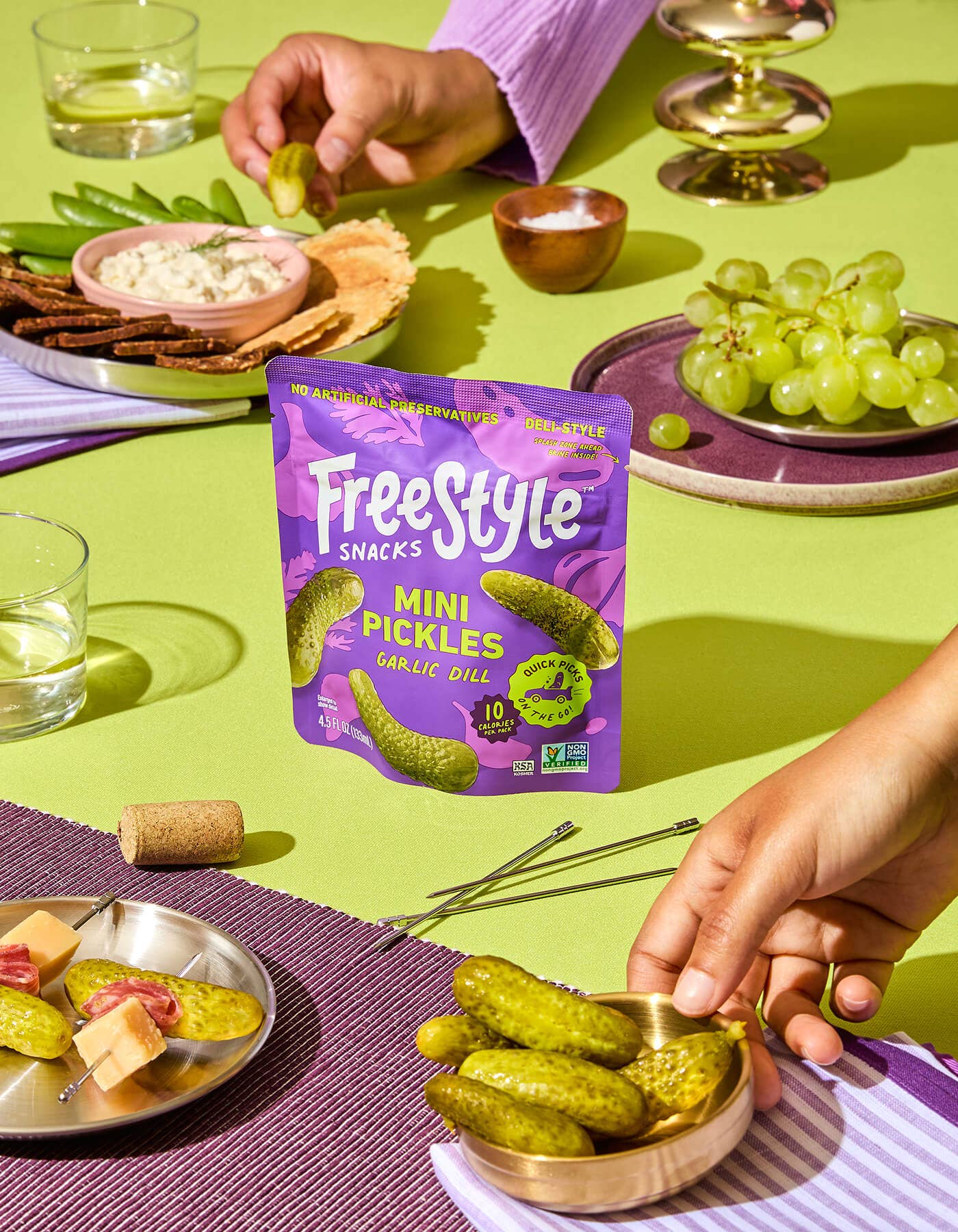 Freestyle Snacks - Wholesale Pickled Vegetables - Garlic Dill Mini Pickles (6 Pack)3