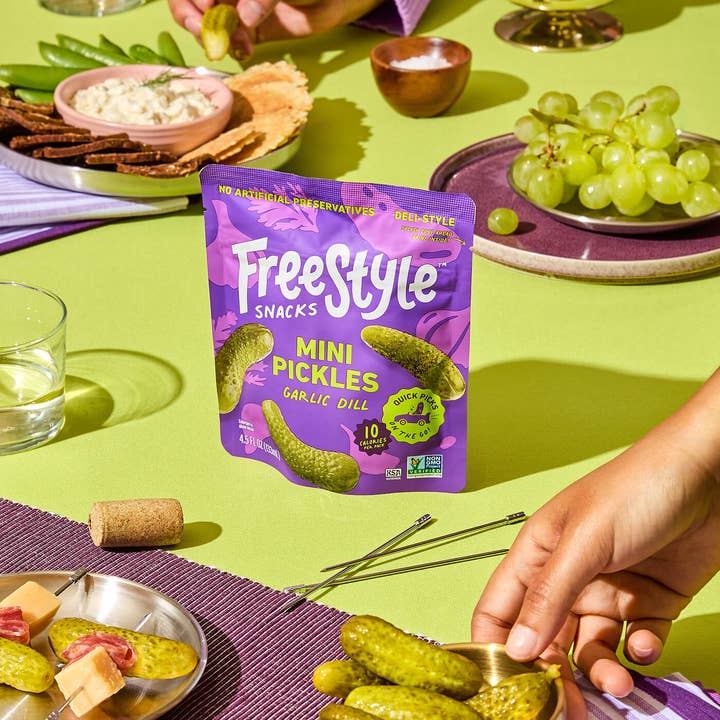 Freestyle Snacks - Wholesale Pickled Vegetables - Garlic Dill Mini Pickles (6 Pack)3