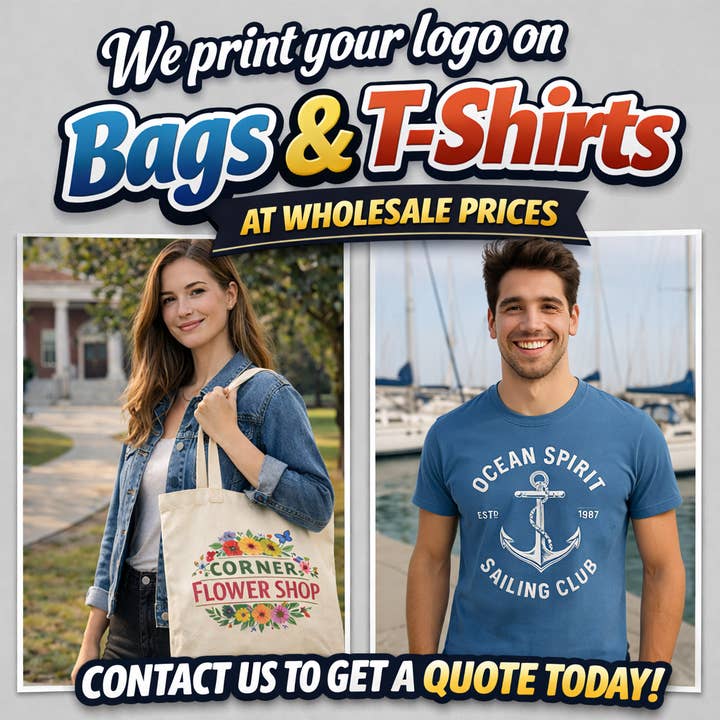 Service d'impression de logo personnalisé pour sacs et t-shirts en gros pour la vente par BodrumCrafts