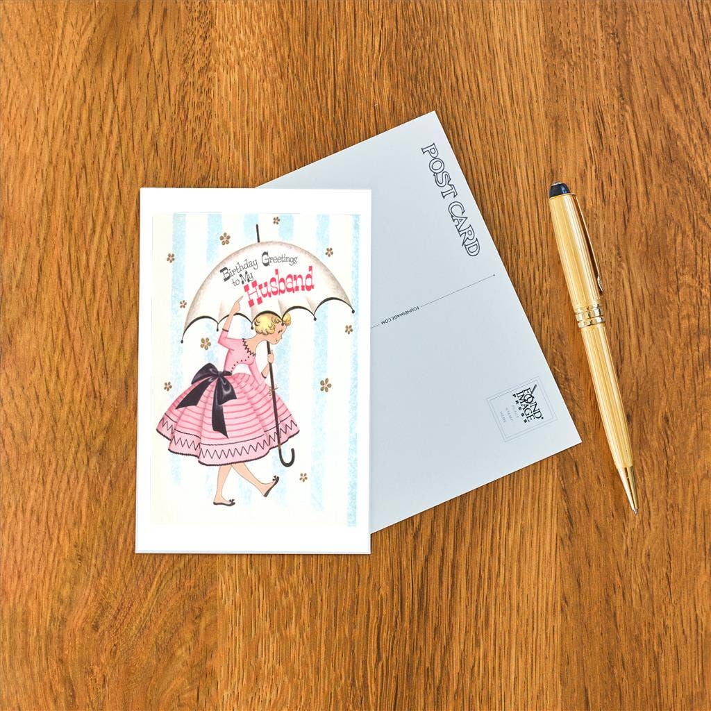 Found Image Press – wholesale Postcard – Postcard HB-354 Birthday Greetings to my Husband1