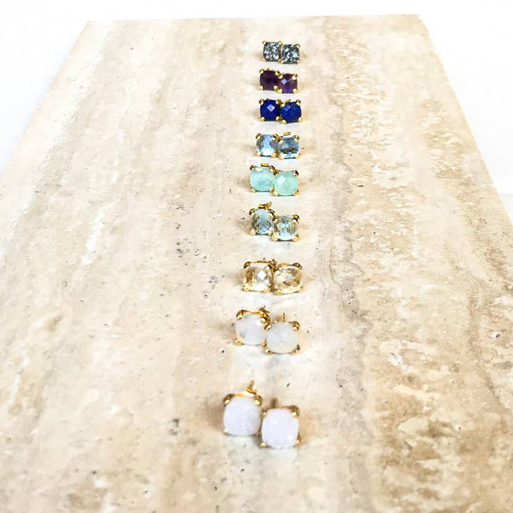 Treisi - Wholesale Stud/Post Earrings - Four prong stud earrings2