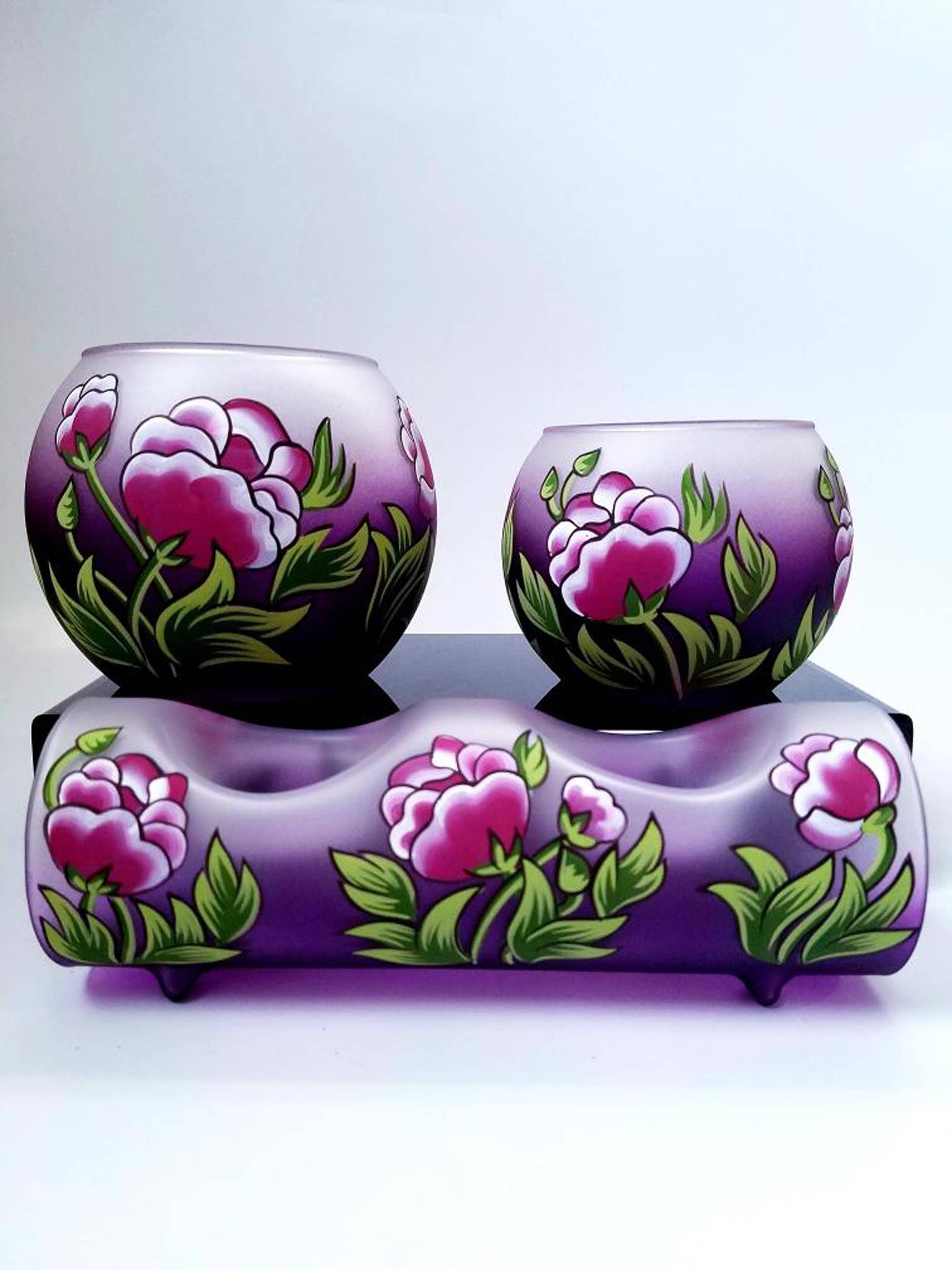 Glass by Iness - Wholesale Candle Holder - Dual Candle Holder - Centerpiece Style35