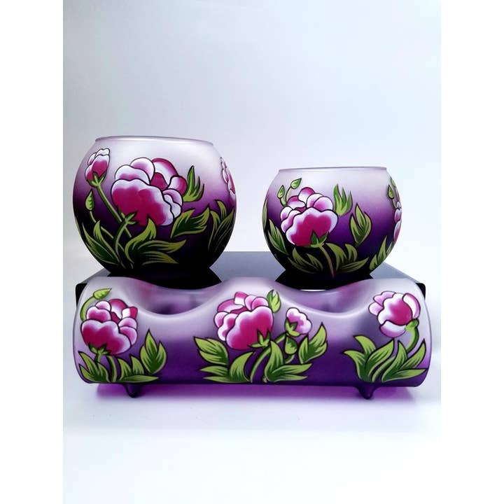 Glass by Iness - Wholesale Candle Holder - Dual Candle Holder - Centerpiece Style35